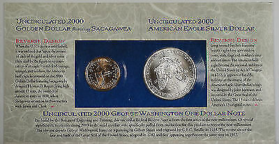The United States Millennium Coinage and Currency Set Silver $1 and Crisp Note