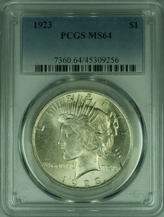 1923 Peace Silver Dollar S$1 PCGS MS-64  (40C)