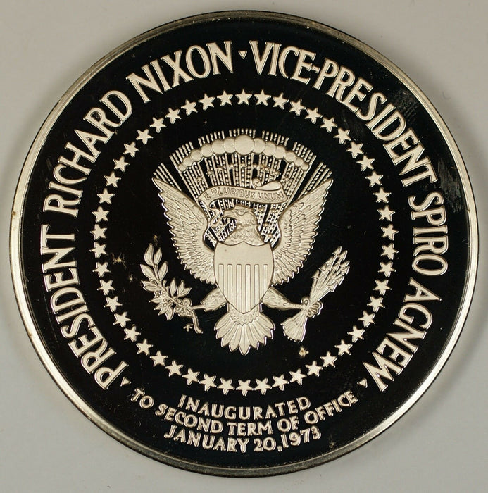 1973 Richard Nixon & Spiro Agnew Large Silver Inaugural Medal 6.3 ozt of .925