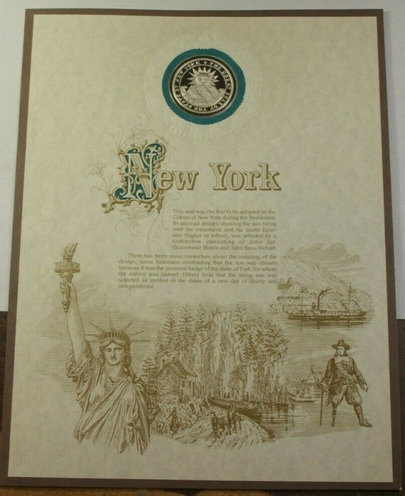Franklin Mint Collection Silver Seal of the States New York Sterling .925 Pure