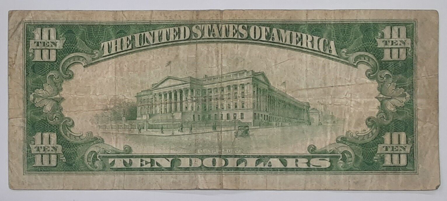 1929 $10 Ten Dollar US National Currency Nat'l City Bank of New York NY Ch#1461