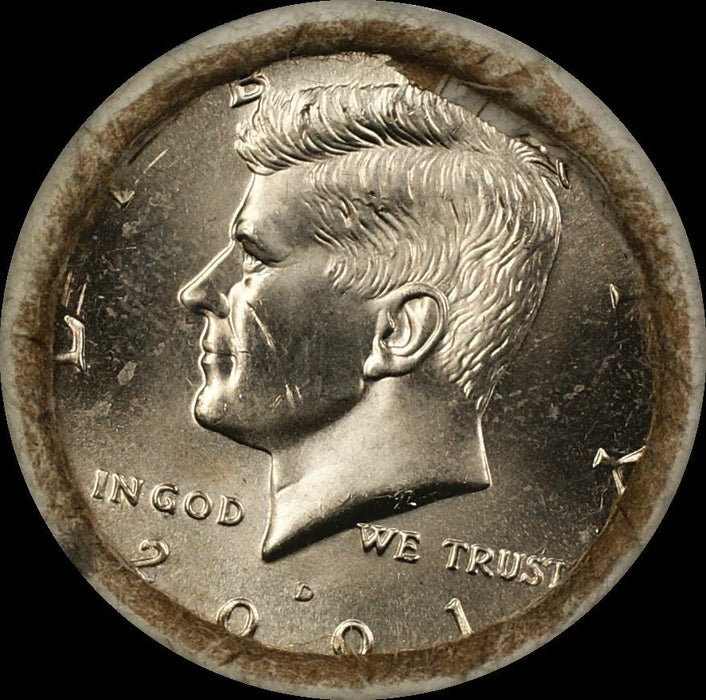 2001 D Kennedy Half Dollar $10 OBW Roll American Coins