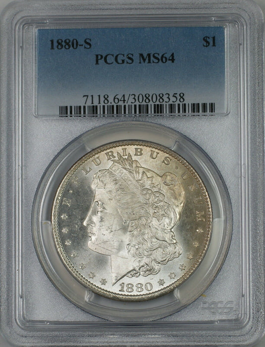 1880-S Morgan Silver Dollar $1 Coin PCGS MS-64 (2i)