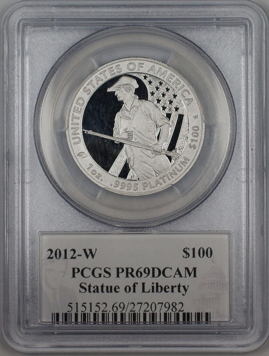 2012-W Proof $100 American Platinum Eagle Coin PCGS PR-69 DCAM Deep Cameo JW