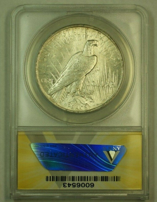 1923 Peace Silver Dollar $1 ANACS MS-60