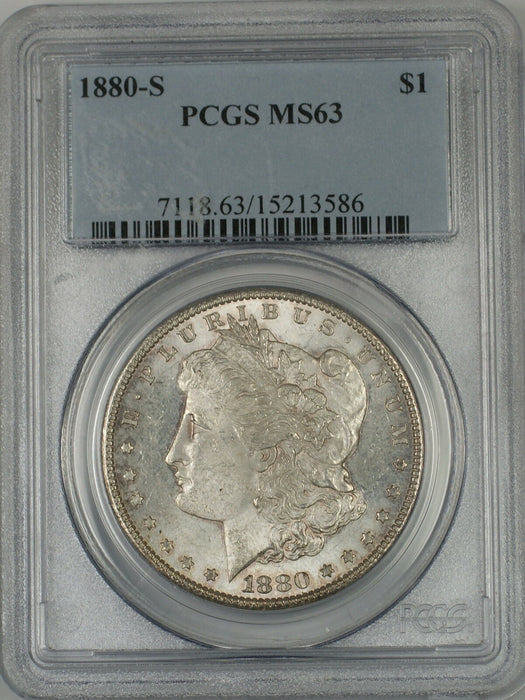 1880-S Morgan Silver Dollar $1 Coin PCGS MS-63 Lightly Toned (2E)