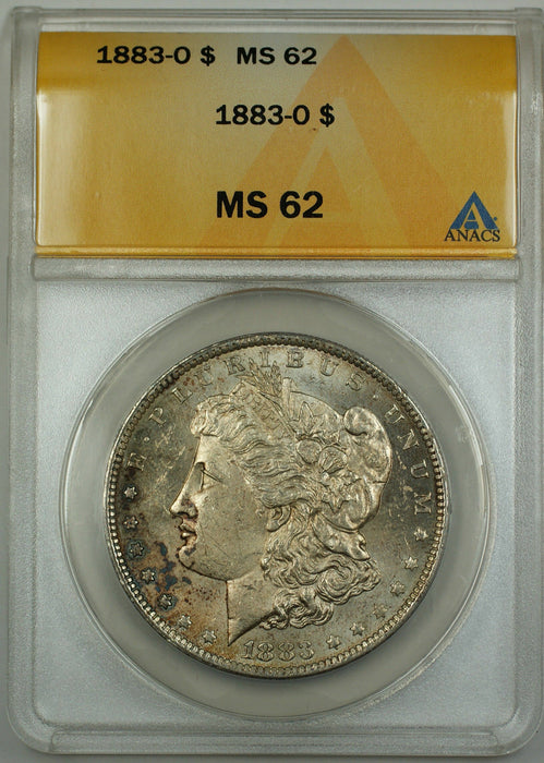 1883-O Morgan Silver Dollar $1 ANACS MS-62 Lightly Toned Coin