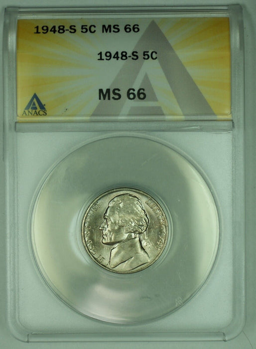 1948-S Jefferson Nickel 5C ANACS MS 66 (51) A