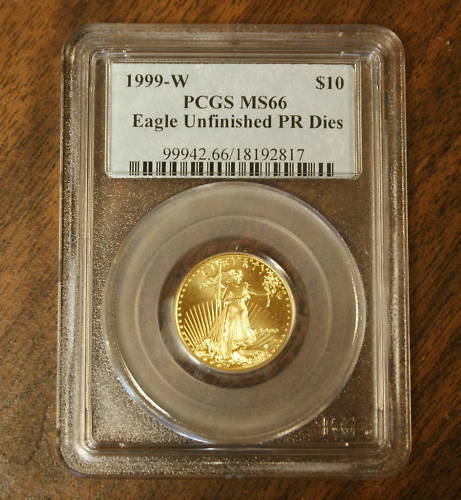 1999-W $10 American Gold Eagle, PCGS MS-66, Emergency Issue