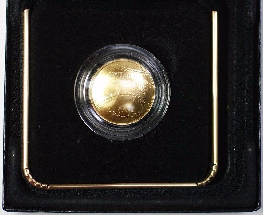 2014-W Baseball Gold $5 Hall of Fame Commemorative Coin Program Gem BU