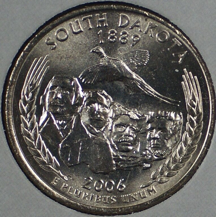 $25 (100 UNC coins) 2006 South Dakota - D State Quarter Original Mint Sewn Bag