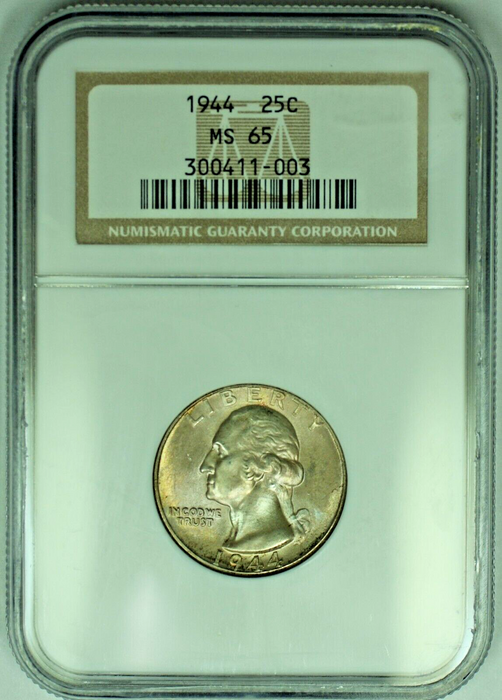 1944 Washington Silver Quarter Toned .25C NGC MS 65 (18)