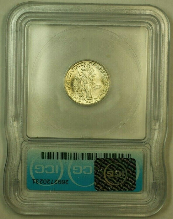 1942 Silver Mercury Dime 10c Coin ICG MS-65 FSB G (Undergraded)