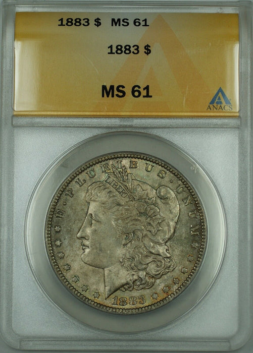 1883 Morgan Silver Dollar $1 ANACS MS-61 (Better Coin) Toned Obverse