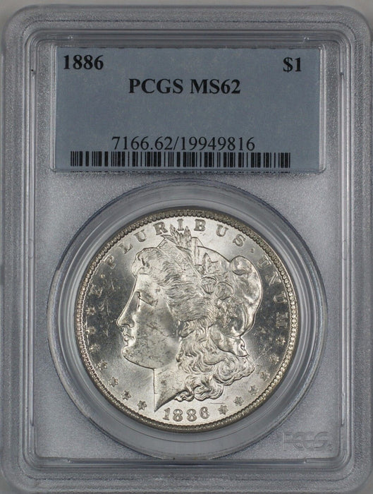 1886 Morgan Silver Dollar $1 PCGS MS-62 (Better Coin) (M) RL