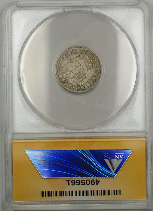 1836 Capped Bust Silver Dime 10c Coin ANACS GD-4 Details Edge Cut PRX