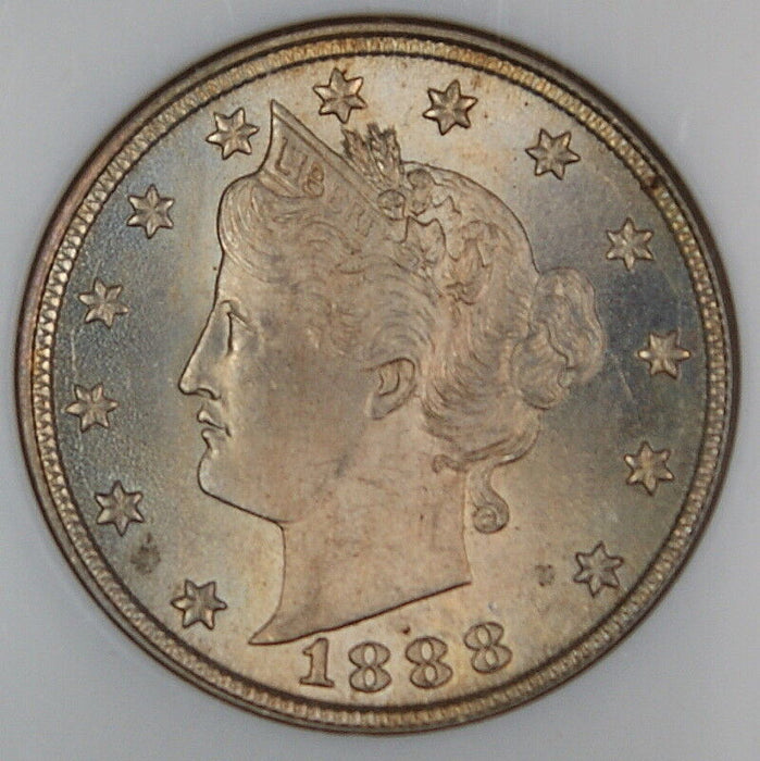 1888 Liberty Nickel Coin, NGC MS-66, Full Strike
