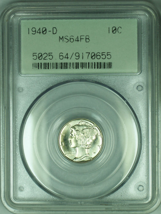 1940-D Mercury Dime PCGS MS 64 FB Proof Like (PCGS OGH)