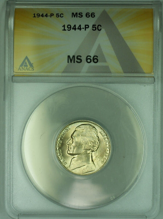 1944-P Jefferson Silver Nickel 5C ANACS MS 66 (51)