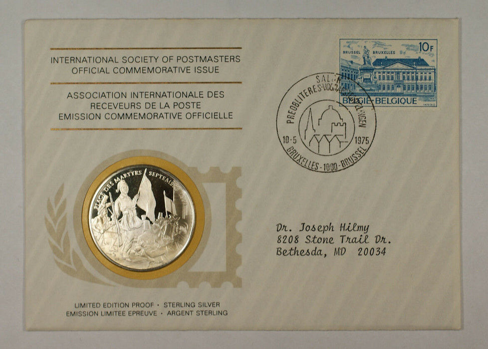 1975 Postmasters Of America Commemorative Silver Medal Heritage year