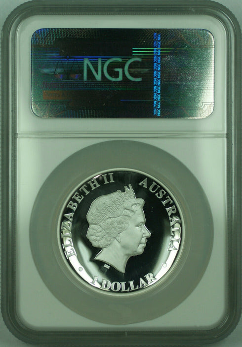 2010-P Australia Silver High Relief 1 Oz Kangaroo Proof $1 Coin NGC PF-69 (C)