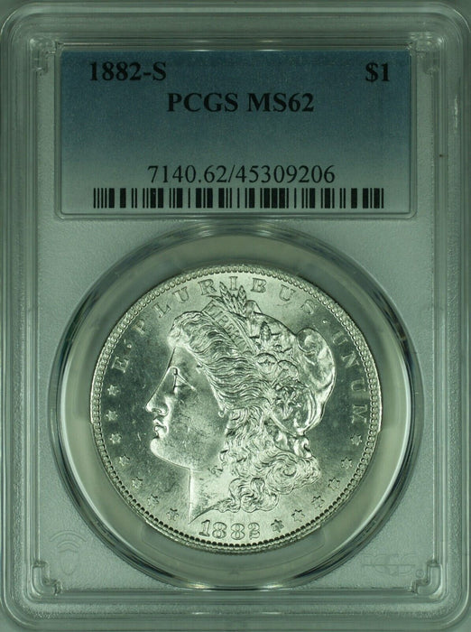 1882-S Morgan Silver Dollar Coin $1 PCGS MS-62 Better Coin  (40A)