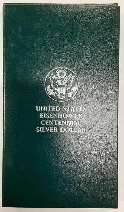 1990-W Eisenhower Centennial Commemorative Uncirculated Dollar with Box & COA