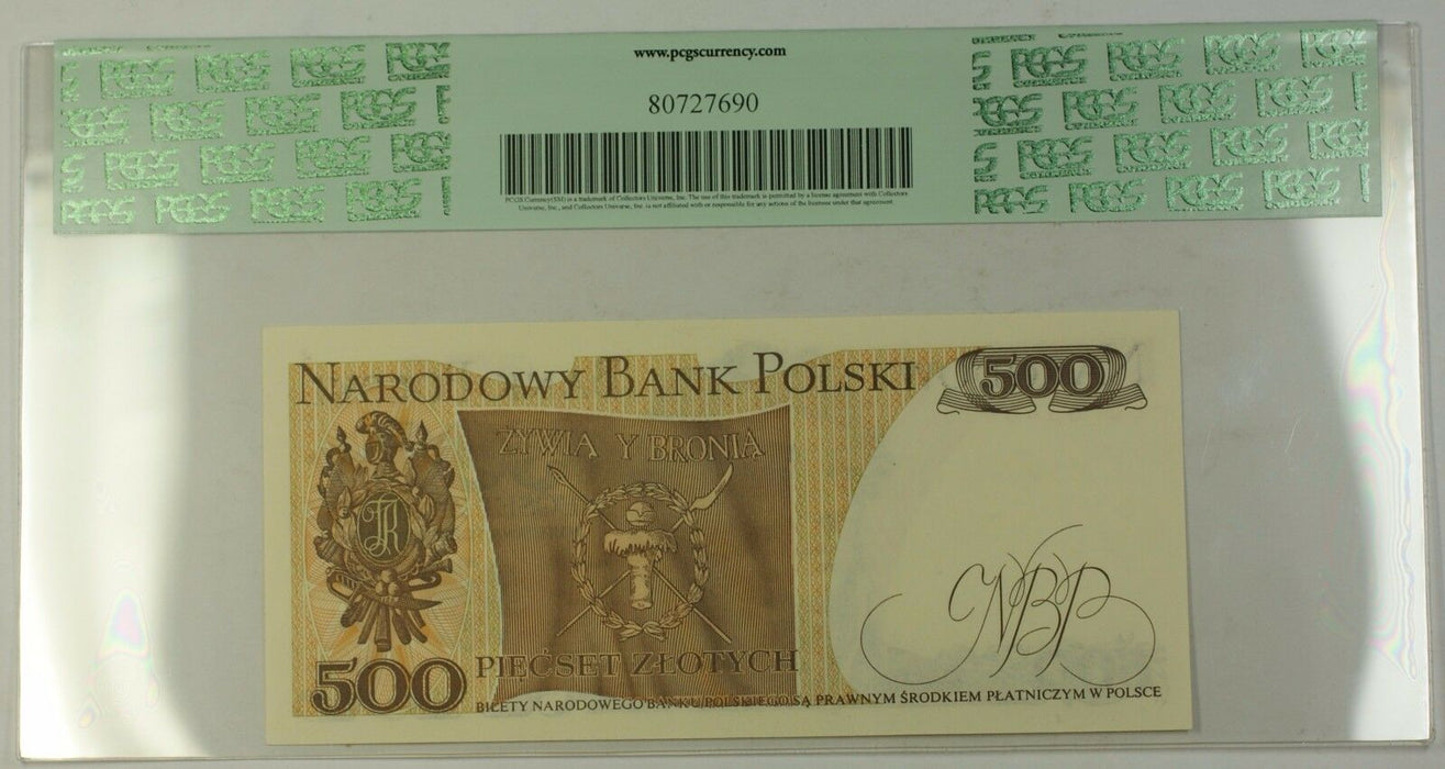 1.6.1982 Poland National Bank 500 Zlotych Note SCWPM# 145d PCGS GEM New 66 PPQ