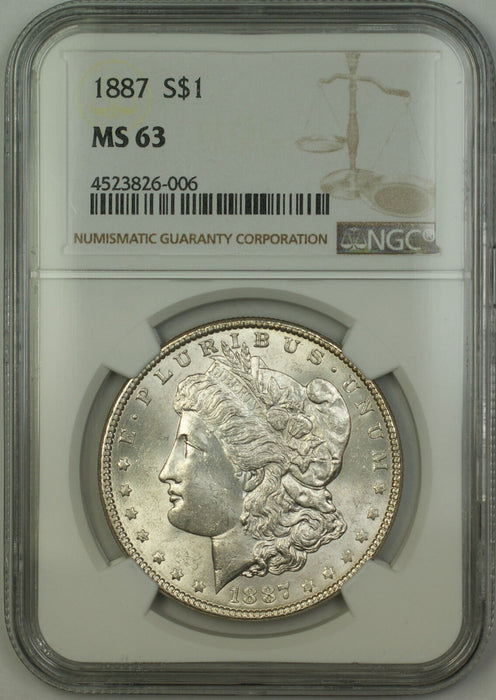 1887 Morgan Silver Dollar $1 NGC MS-63 (Better Coin) (15)