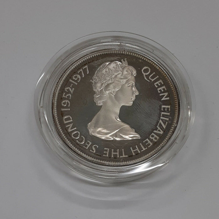1977 Guernsey 25 Pence Silver Proof Queens 25th Anniversary Coin in OGP w/COA