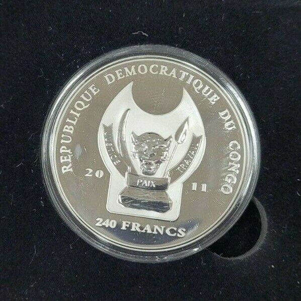 2011 Republic of Congo 240 Francs Silver Coin Monument of Saint Petersburg Color