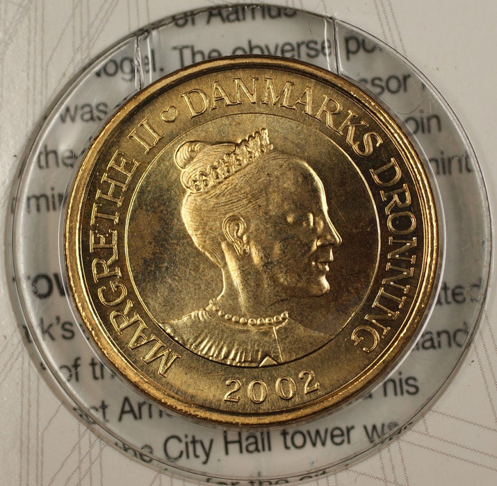 2002 20 Krone Denmark Thematic Uncirculated Coin Aarhus City Hall Tower