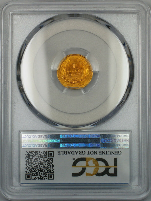 1855 $1 Gold Coin PCGS Genuine UNC Details Questionable Color (Very Choice)