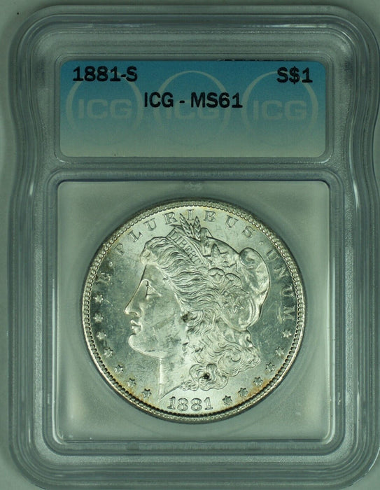 1881-S Morgan Silver Dollar $1 Coin ICG MS 61 (23) A