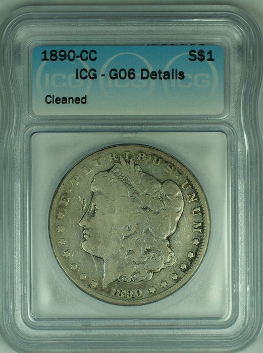 1890-CC Morgan Silver Dollar $1 Coin ICG G 6 Details (23)