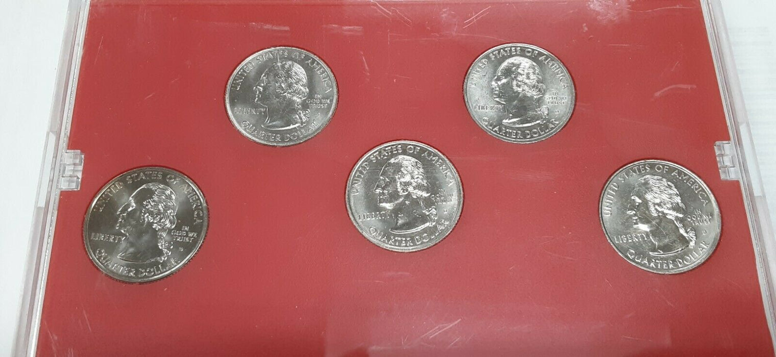 1999-D Commemorative Quarters 5 Coin Set 50 States Program-BU in Plastic Case
