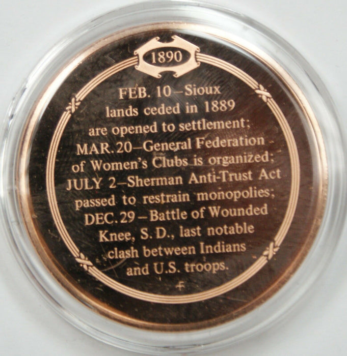 Bronze Proof Medal Battle of Wounded Knee December 29 1890