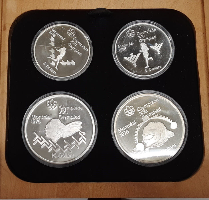 Complete 1976 Canada Montreal Olympic Games .925 Silver 28 Coin Set in RCM OGP