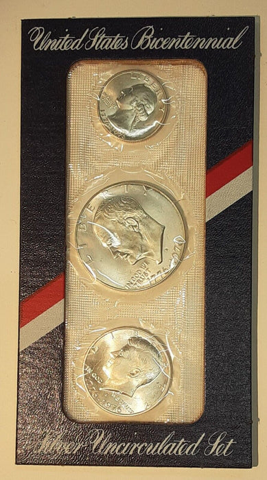 1976-S BU 40% Silver Bicentennial 3 Coin Mint Set-Complete in Special Envelope