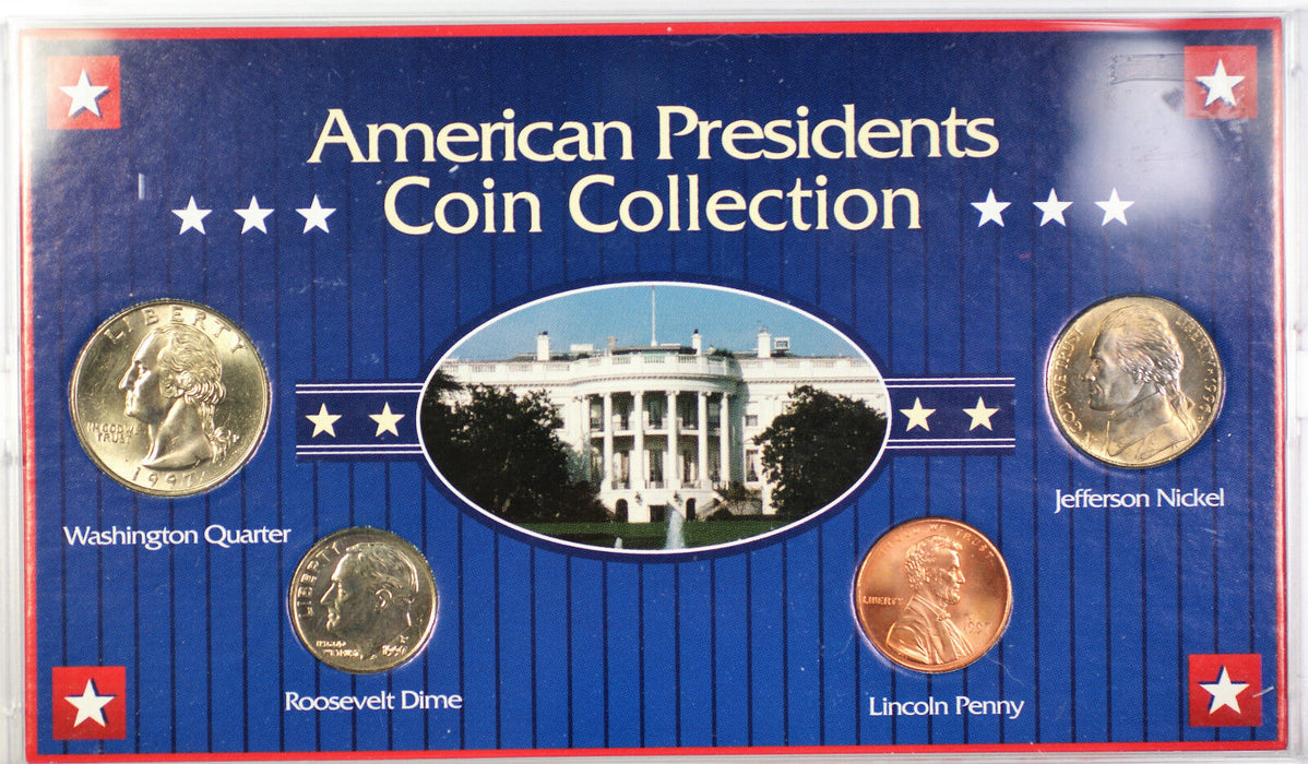 1996-1997 American Presidents Uncirculated 4 Coin Collection White House Case