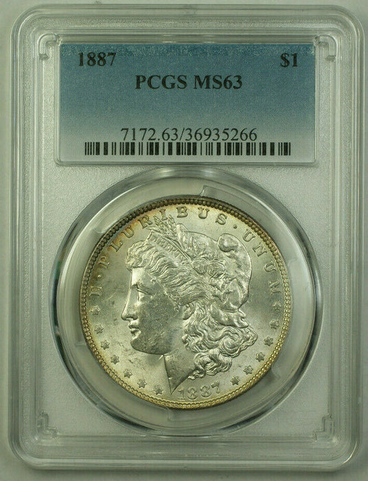 1887 Morgan Silver Dollar $1 Coin PCGS MS-63 (20) (HH)