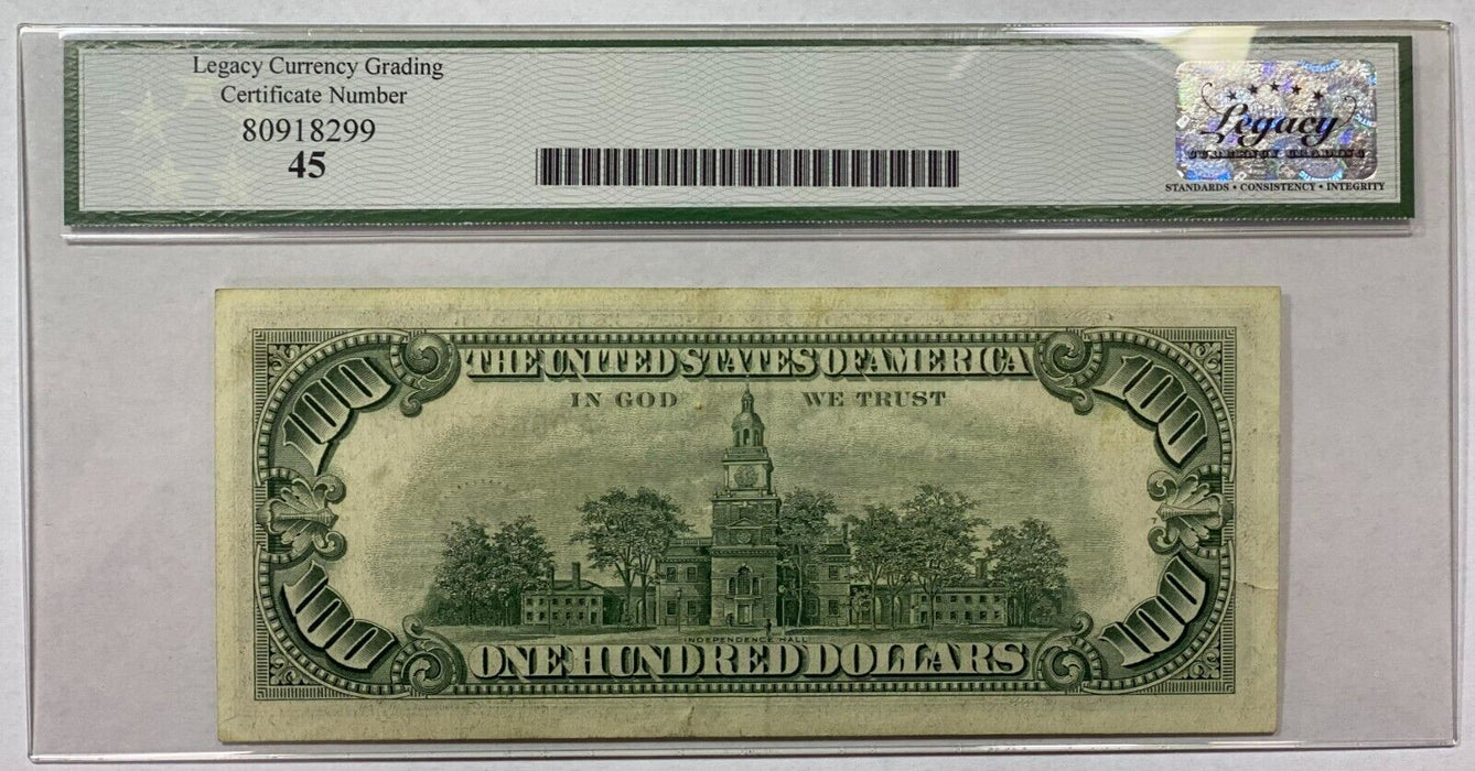 1966 $100 One Hundred Dollar Legal Tender US Note Fr. 1550 Legacy EF-45