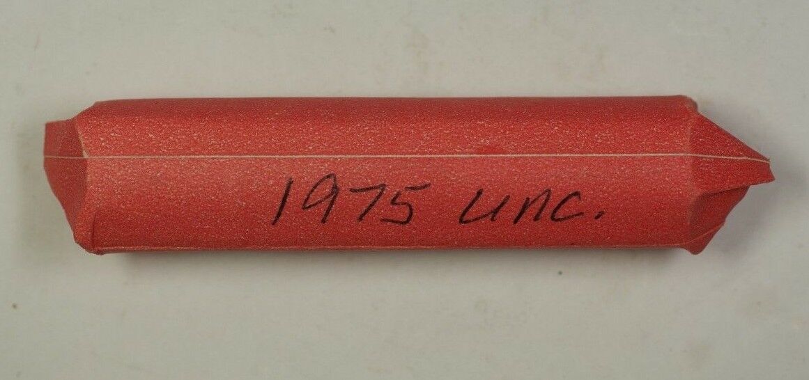 1975 US Lincoln Pennies 1c Roll 50 Coins Total Brilliant Uncirculated Coins