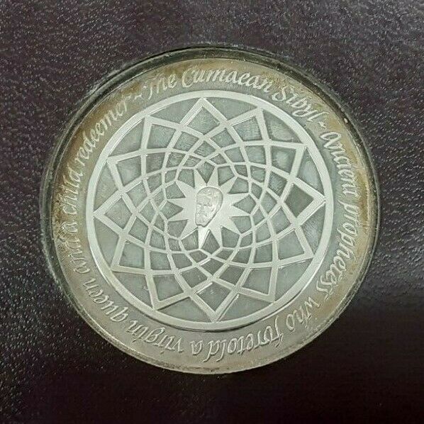 Franklin Mint Genius of Michelangelo PF .925 Silver Medal-The Cumaean Sibyl
