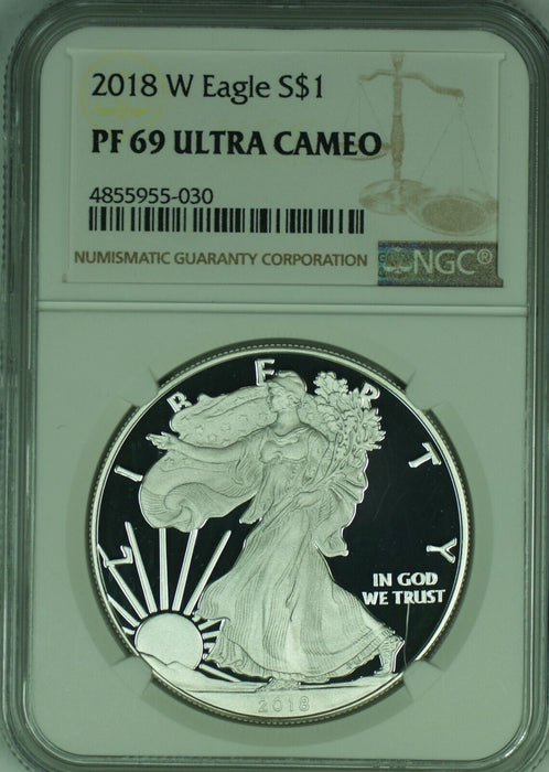 2018-W American Proof Silver Eagle $1 NGC PF 69 Ultra Cameo (49)
