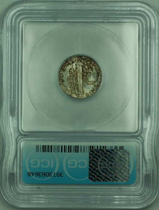1941 Mercury Silver Dime 10c Coin ICG MS-65 Toned (O)