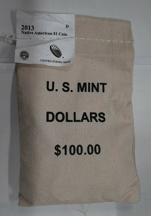 2013-D Native American $1 Dollar 100 Coin Official Mint Bag Still Unopened