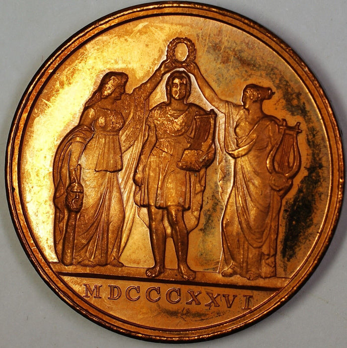 1826 German Ioh Wolfgang Von Gothe Brilliant Uncirculated Brass Medal
