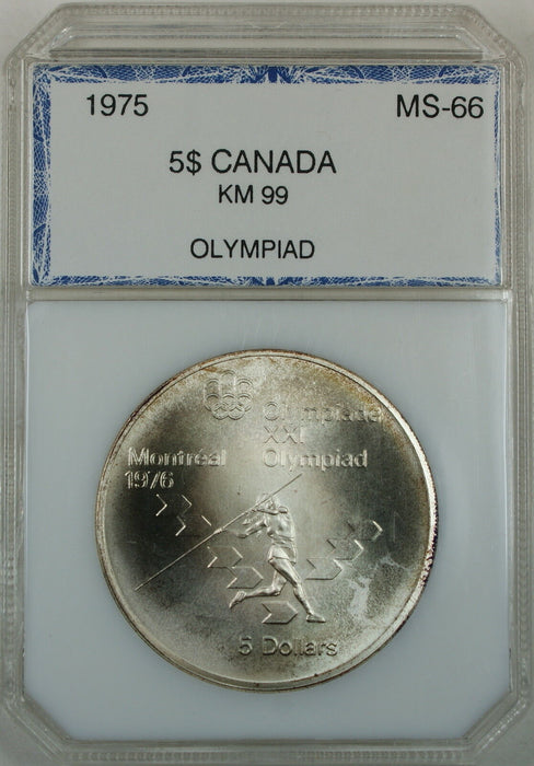 1975 Canada Silver $5 Dollar Olympic Coin, KM 99, Olympiad