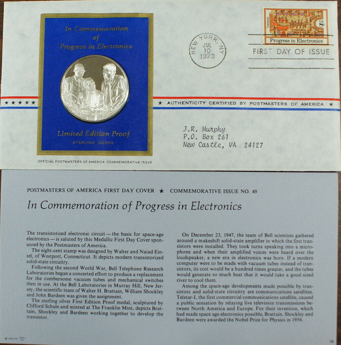 Progress in Electronics Commemorative Medal, Silver